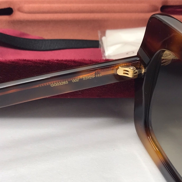 New  - ? Original Gucci Brown Gradient Rectangular Ladies Sunglasses GG0328S 00 main image 10